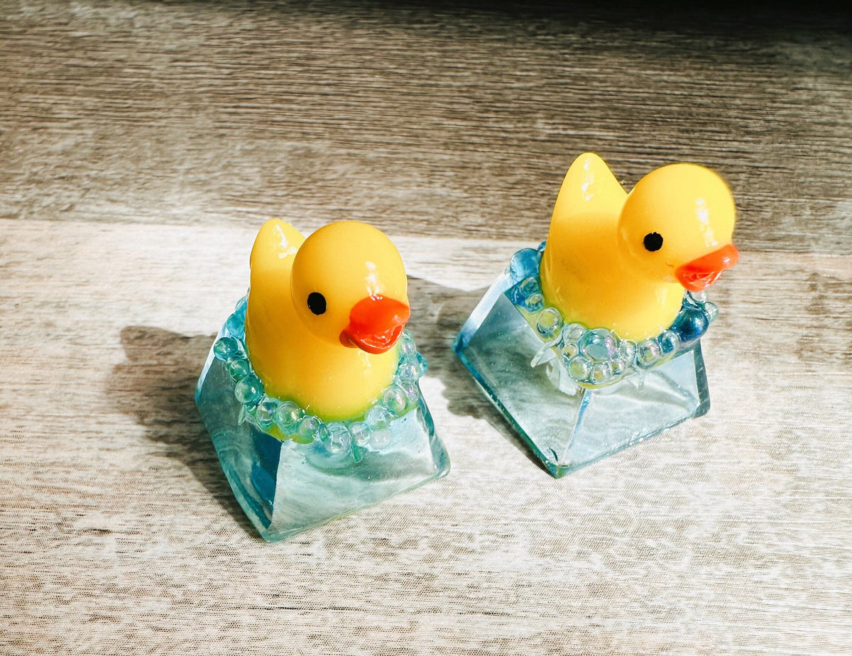 Translucent Rubber Duck in Bubble Bath ESC Keycap for Mechanical Keyboards