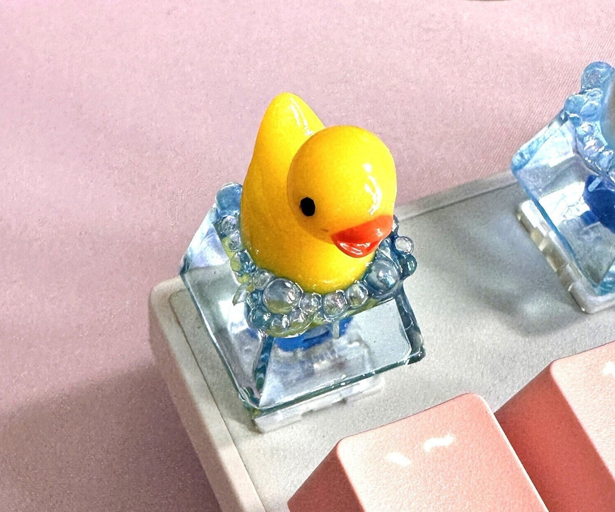 Translucent Rubber Duck in Bubble Bath ESC Keycap for Mechanical Keyboards
