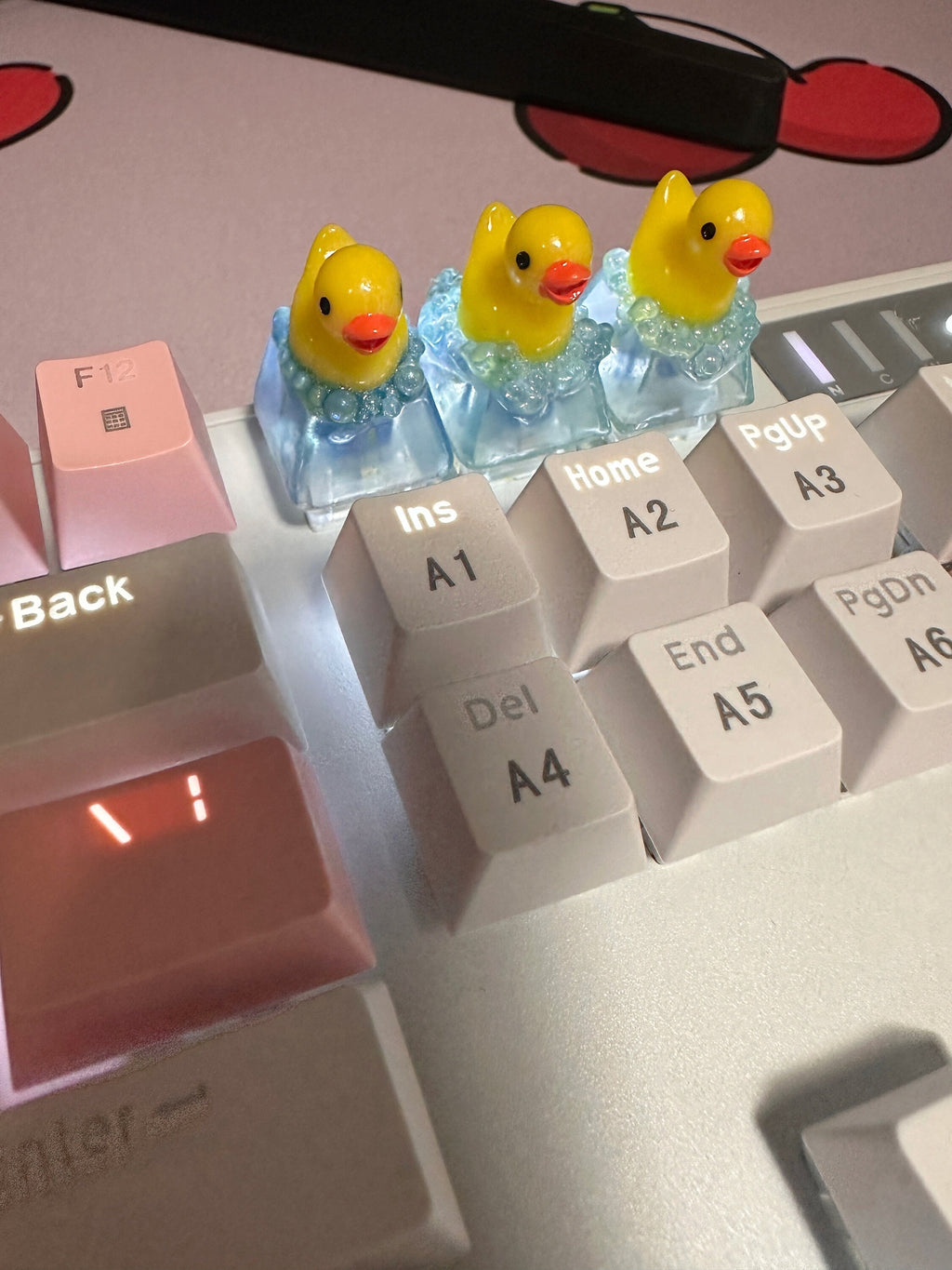 Translucent Rubber Duck in Bubble Bath ESC Keycap for Mechanical Keyboards