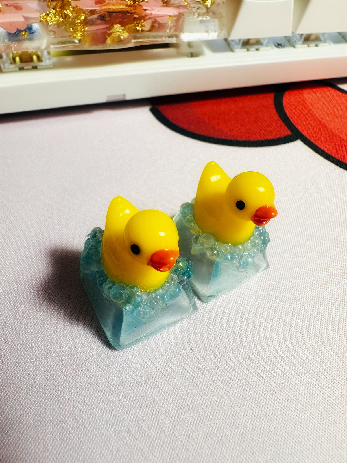 Translucent Rubber Duck in Bubble Bath ESC Keycap for Mechanical Keyboards