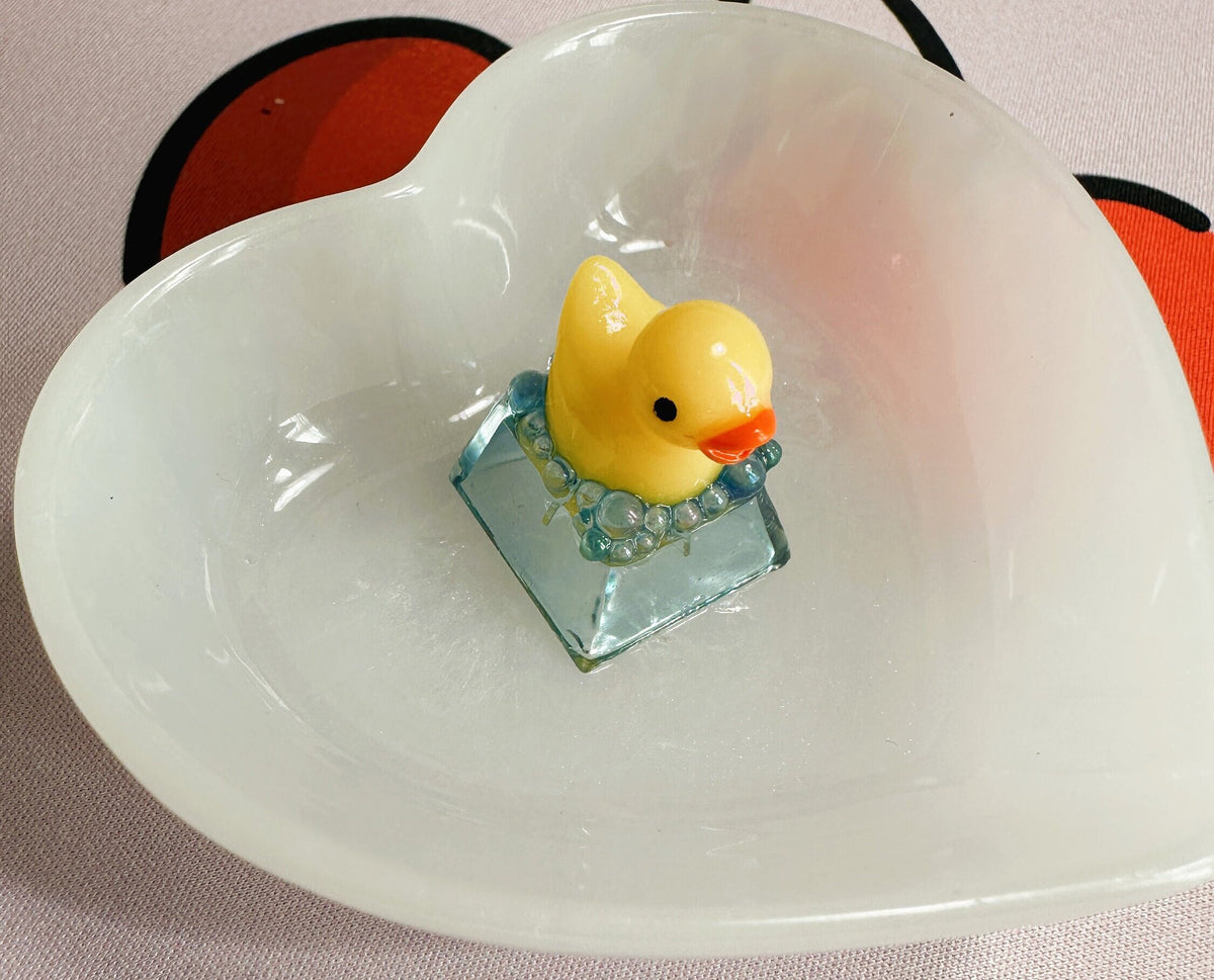 Translucent Rubber Duck in Bubble Bath ESC Keycap for Mechanical Keyboards