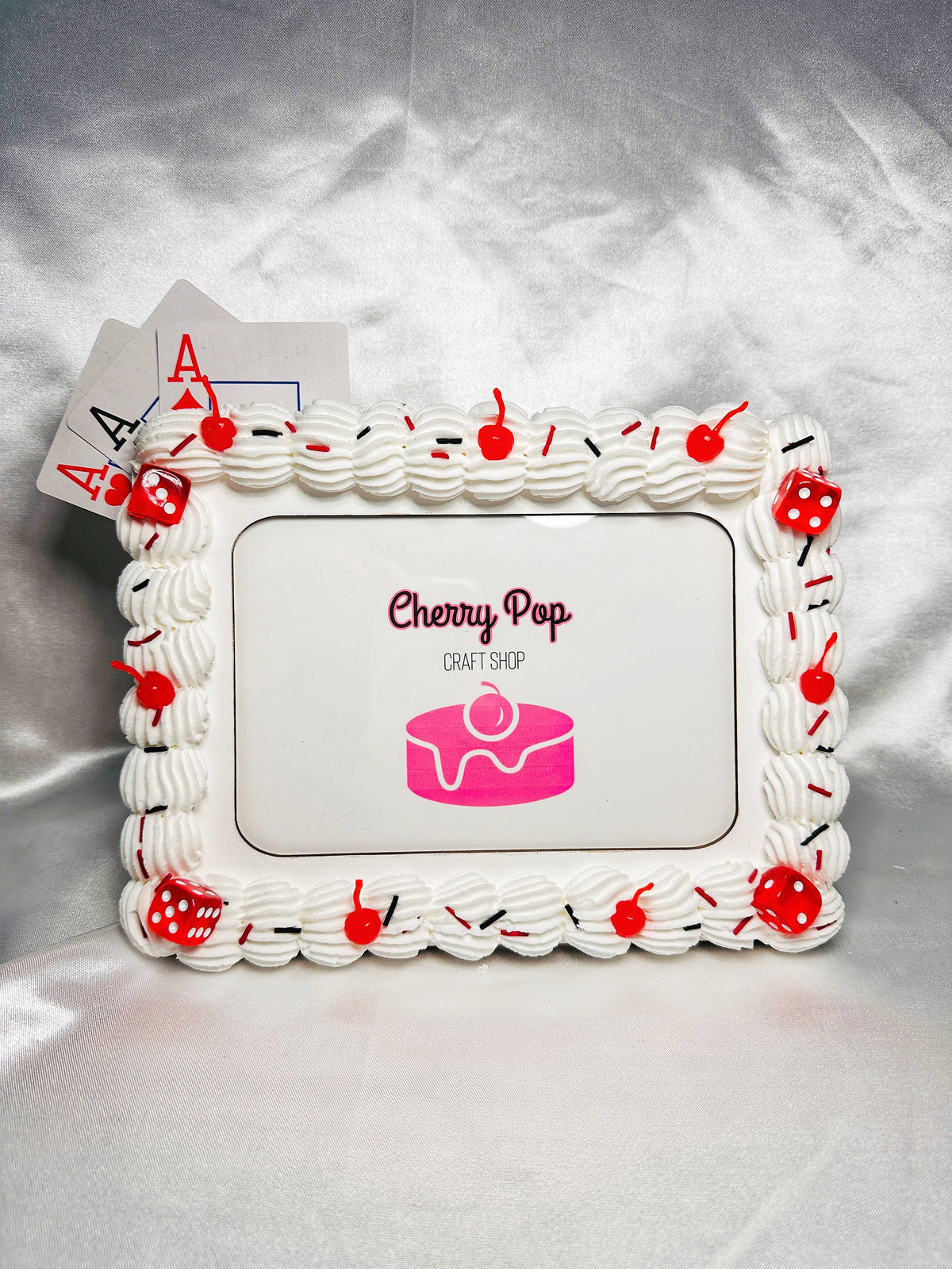 Faux Cake Photo Frame: Vegas Casino Poker Theme (4x6 or 5x7)