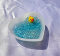 Handmade Heart Shaped Dish with Rubber Duck in Bubble Bath