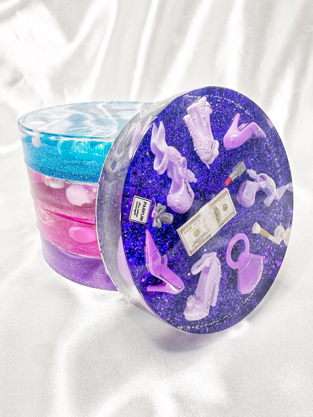 Fashion Doll Resin Coaster: Glitter Accessories & Heels