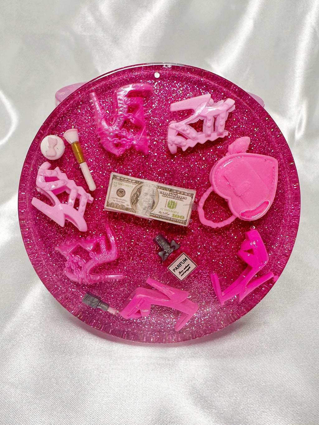 Fashion Doll Resin Coaster: Glitter Accessories & Heels
