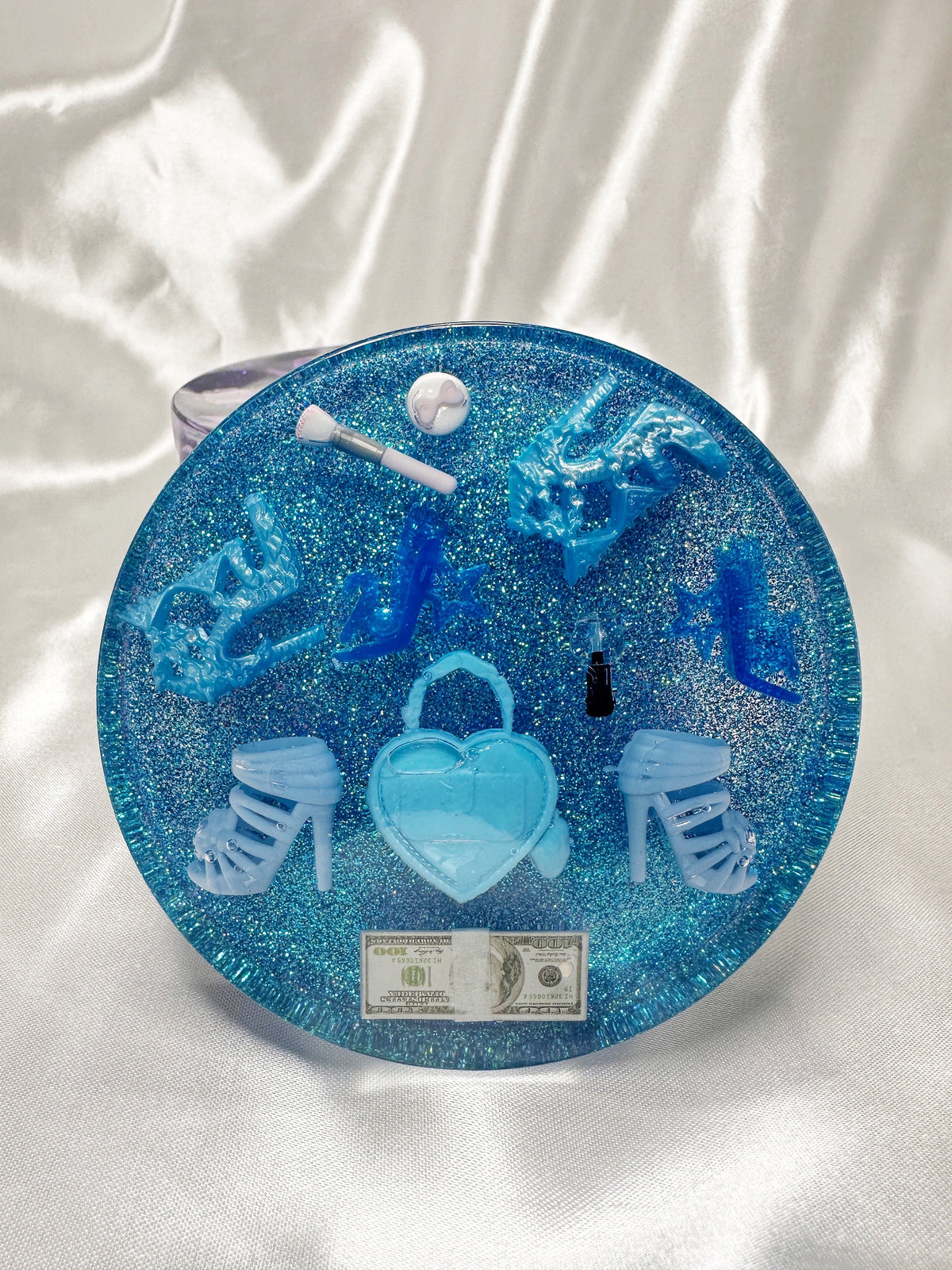Fashion Doll Resin Coaster: Glitter Accessories & Heels
