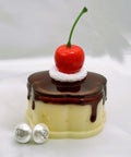 Handmade Flan Pudding Trinket Box: Faux Cherry & Whipped Cream Lid