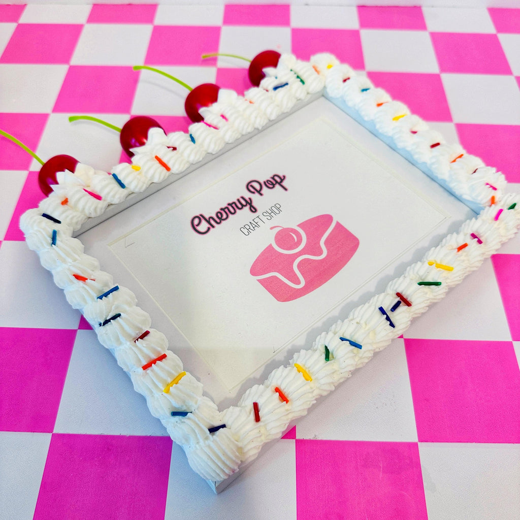 Fake Cake Photo Frame - Cherries & Sprinkles Dopamine Decor