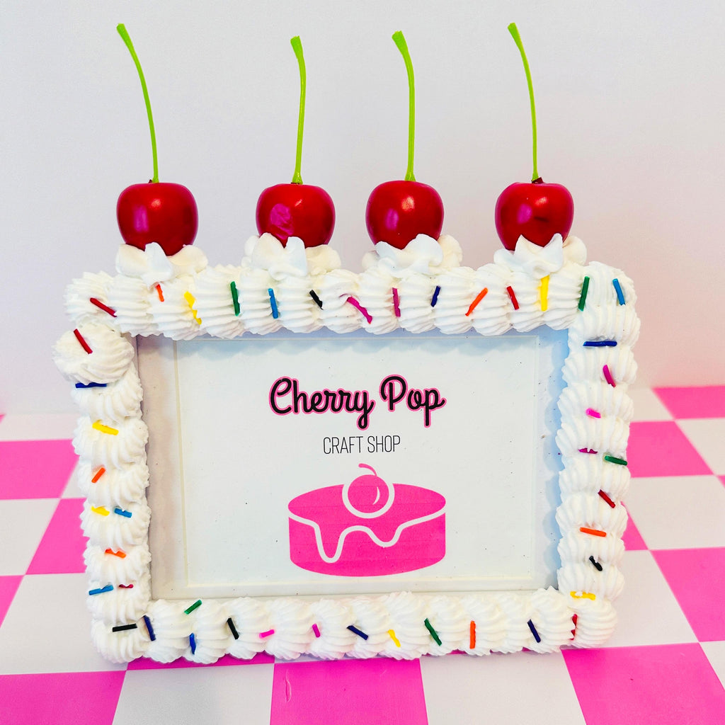Fake Cake Photo Frame - Cherries & Sprinkles Dopamine Decor