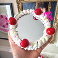Pink Faux Cake Mirror: Cherries & Sprinkles - Dopamine Decor