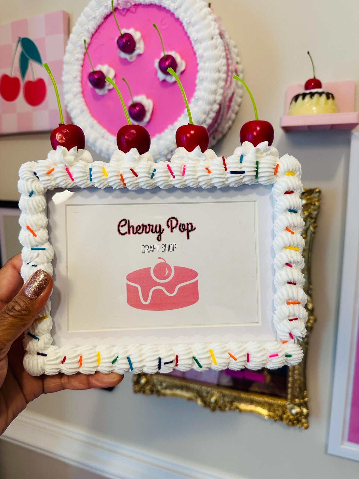 Fake Cake Photo Frame - Cherries & Sprinkles Dopamine Decor