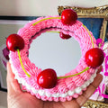 Fake Cake Mirror with Cherries - Dopamine Decor