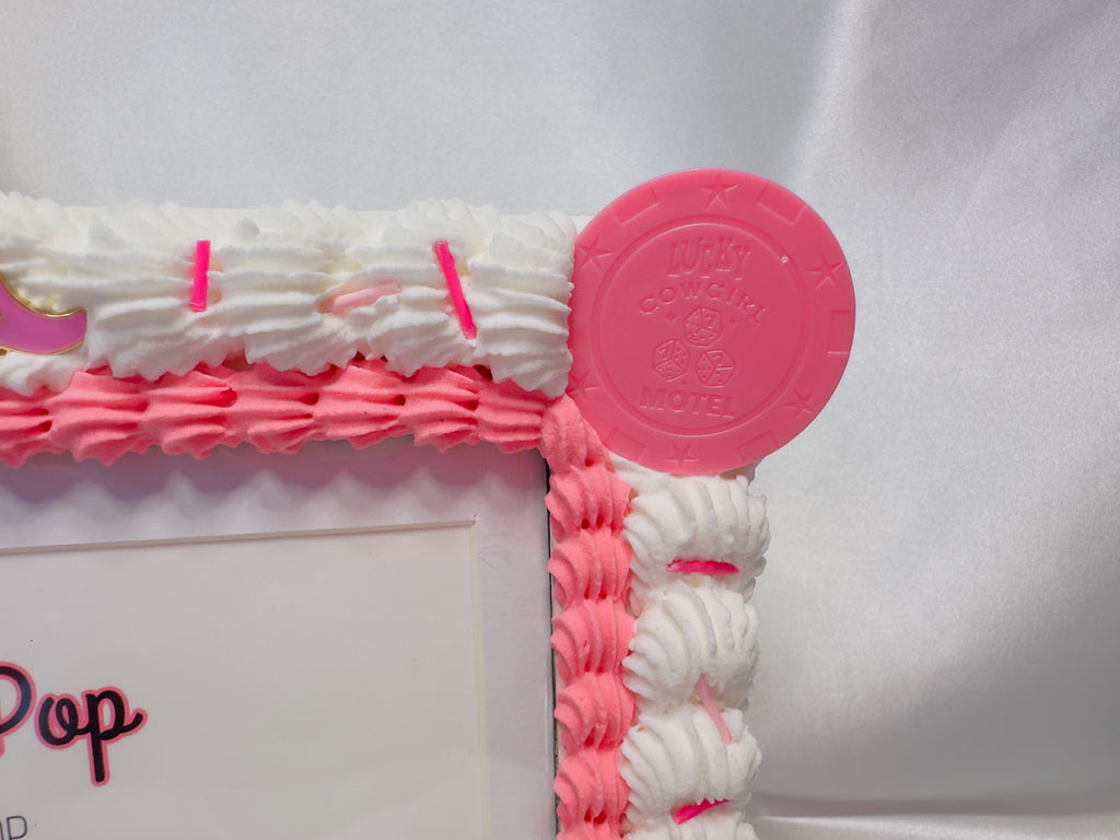 Pink Disco Cowgirl Fake Cake Picture Frame: Decoden Photo Holder