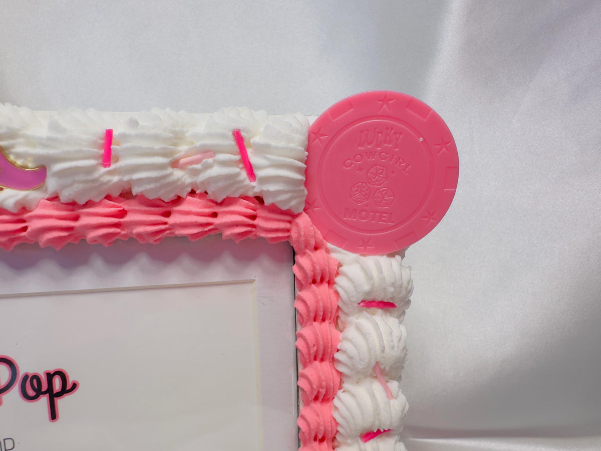 Pink Disco Cowgirl Fake Cake Picture Frame: Decoden Photo Holder