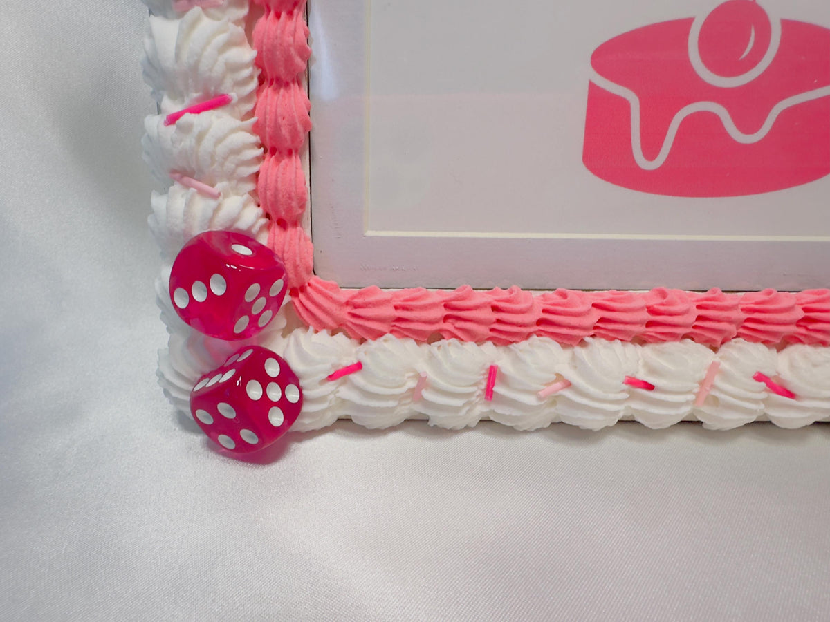 Pink Disco Cowgirl Fake Cake Picture Frame: Decoden Photo Holder