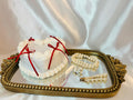 Coquette Heart Cake Jewelry Box: White & Satin Bow Decor