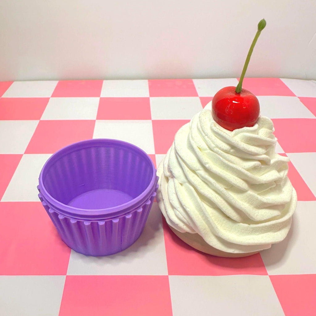 Fake Cupcake Screw Top Lid Jar with Cherry or Sprinkles