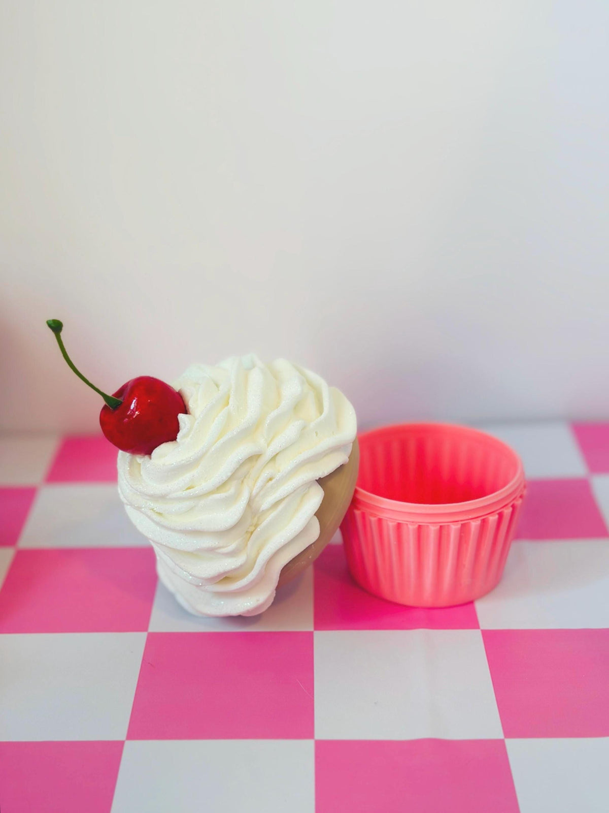 Fake Cupcake Screw Top Lid Jar with Cherry or Sprinkles