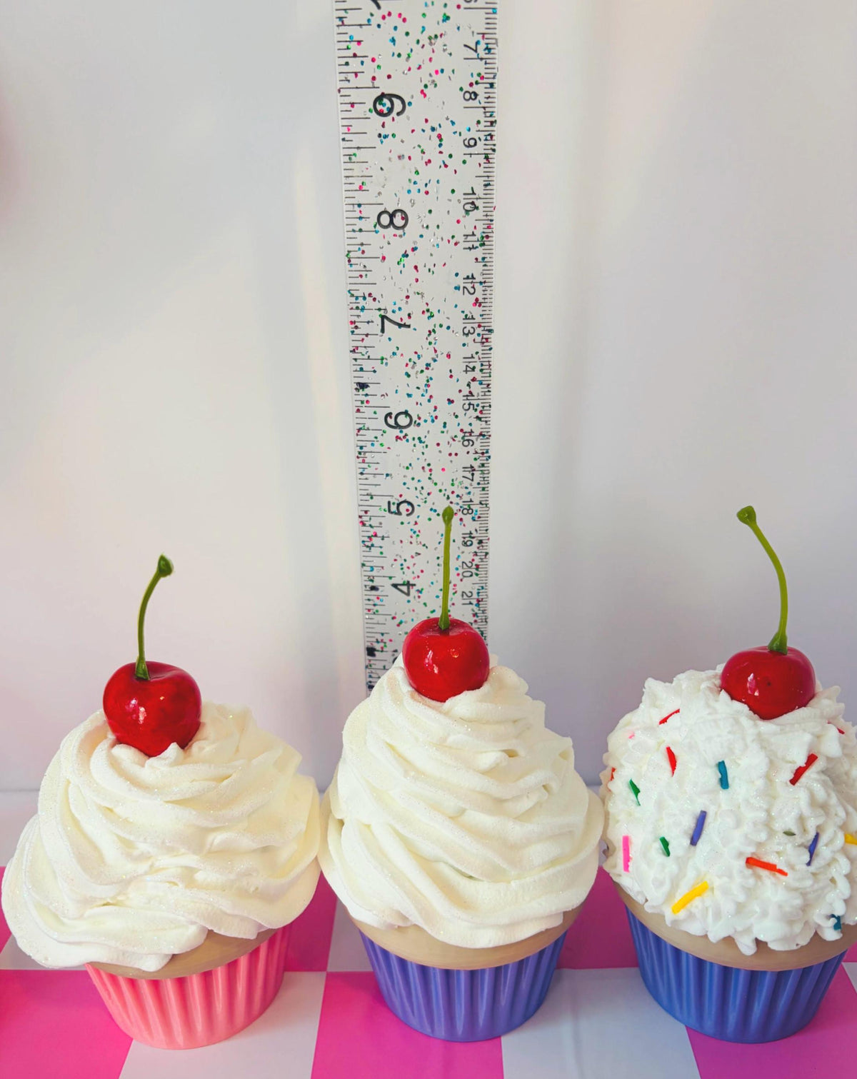 Fake Cupcake Screw Top Lid Jar with Cherry or Sprinkles