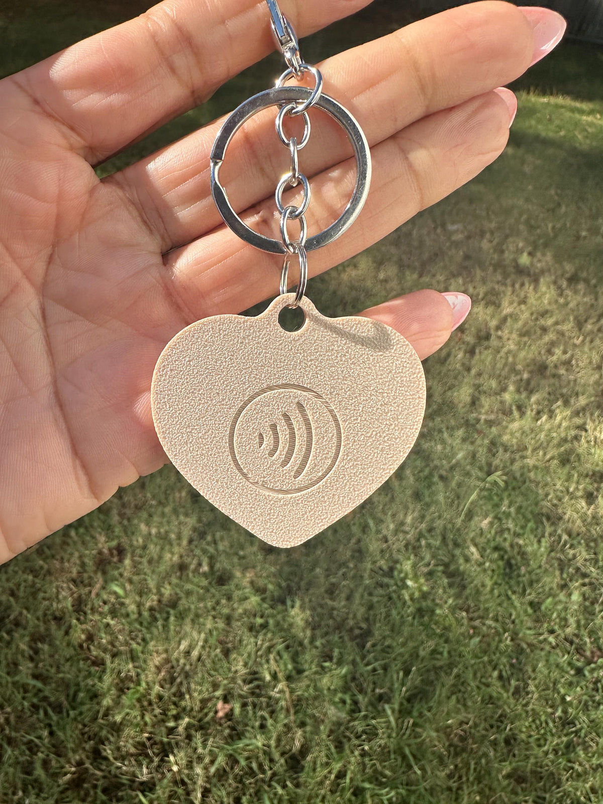 Sugar Cookie Smart NFC Keychain Heart Shape | Purse Charm with Clay Sprinkles