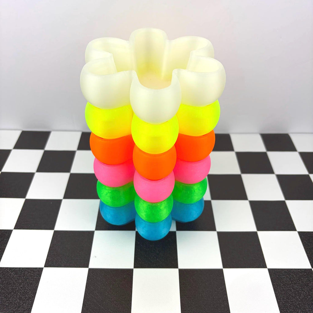 Neon Flower Trinket Dish – 3D Printed Y2K Desk Organizer