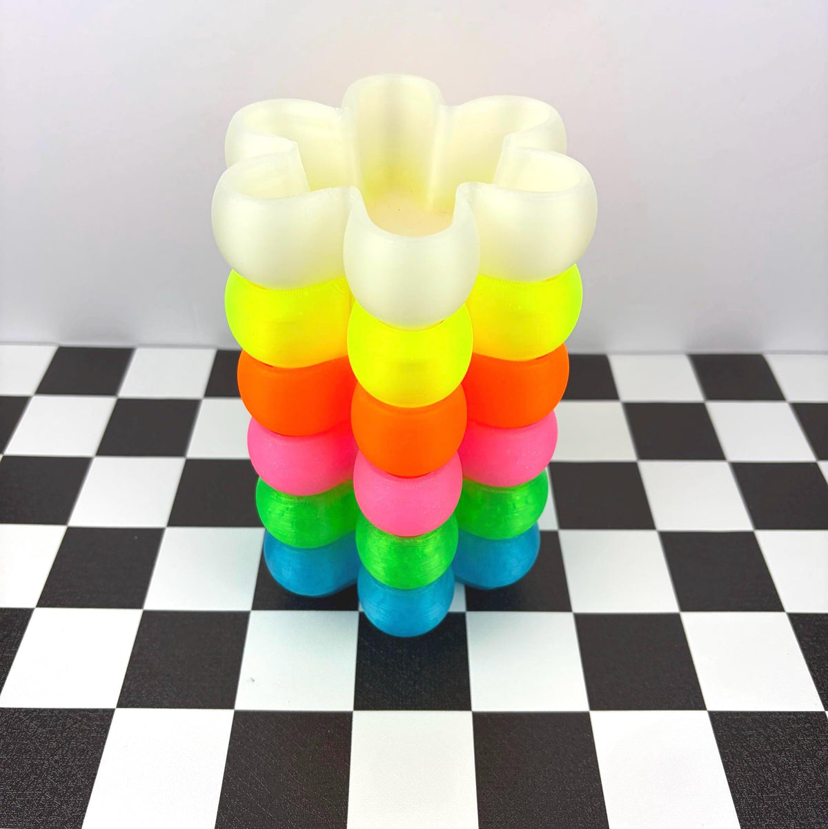 Neon Flower Trinket Dish – 3D Printed Y2K Desk Organizer
