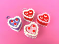 Fidget Clicker Heart Shaped Cake Keychain with Cherries