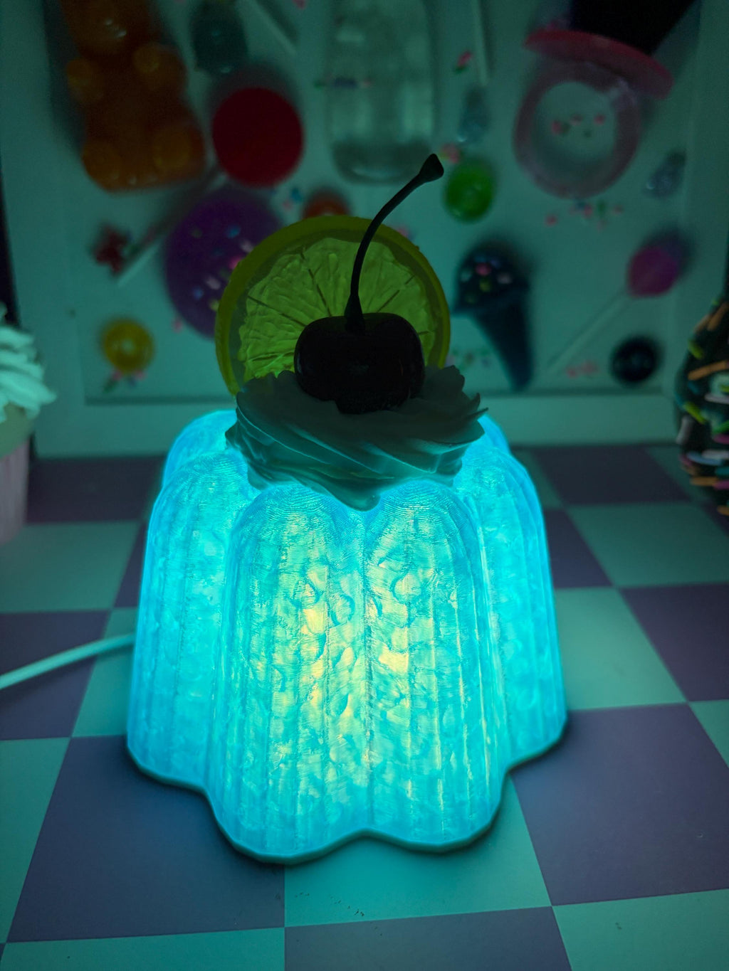 Retro Jelly Cake Lamp – 3D Printed Dessert Night Light