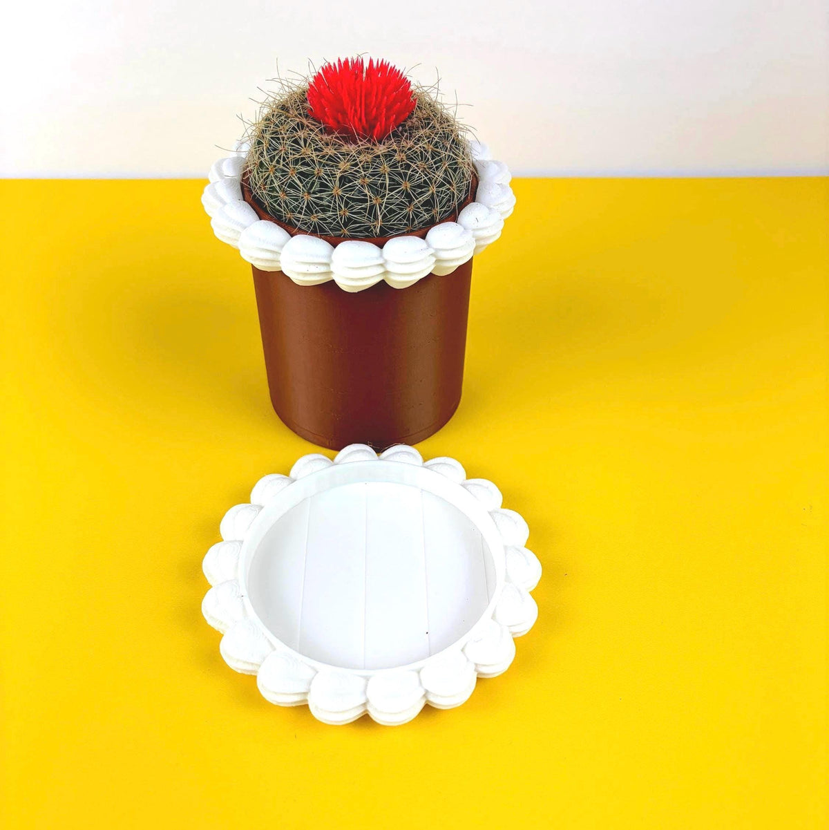 Fake Cake Planter for Small Potted Plant Faux Dessert Decor - Multiple Colors Available