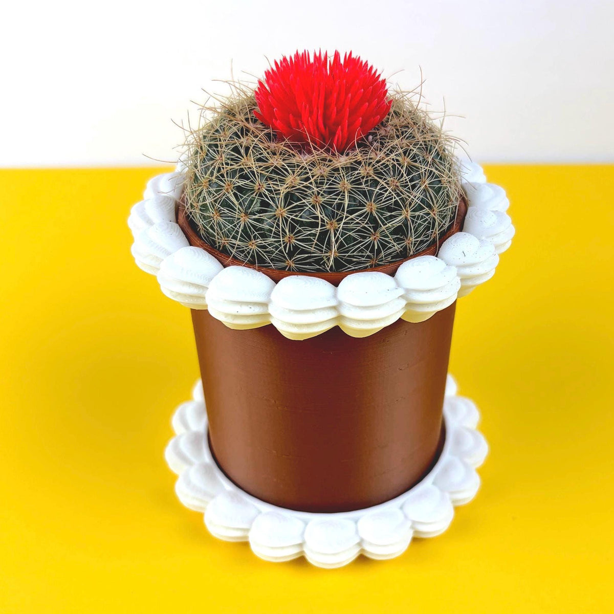 Fake Cake Planter for Small Potted Plant Faux Dessert Decor - Multiple Colors Available
