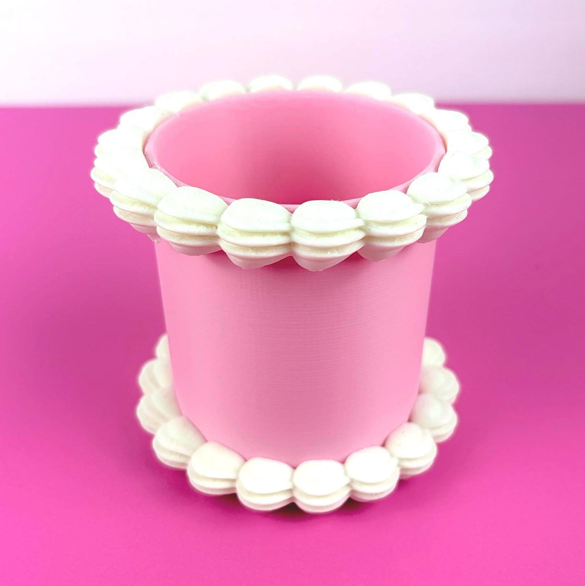 Fake Cake Planter for Small Potted Plant Faux Dessert Decor - Multiple Colors Available