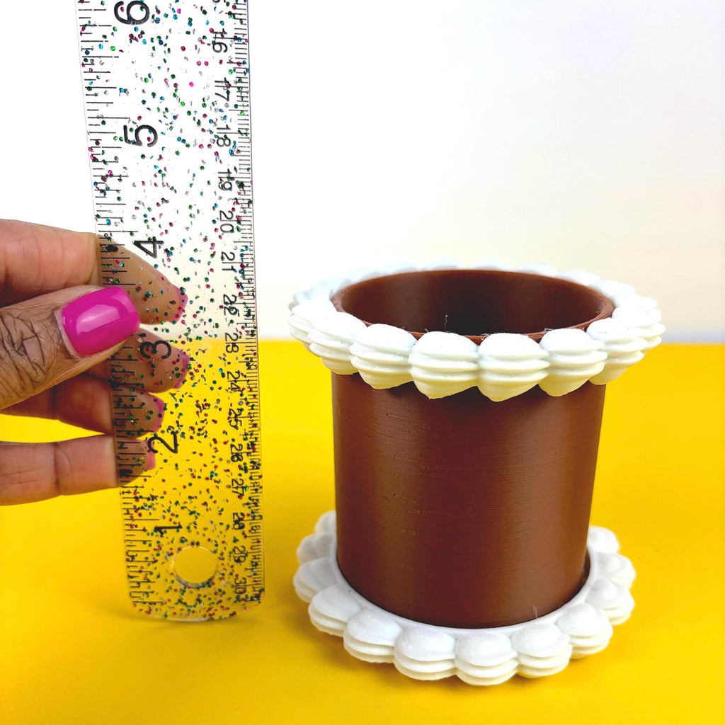 Fake Cake Planter for Small Potted Plant Faux Dessert Decor - Multiple Colors Available