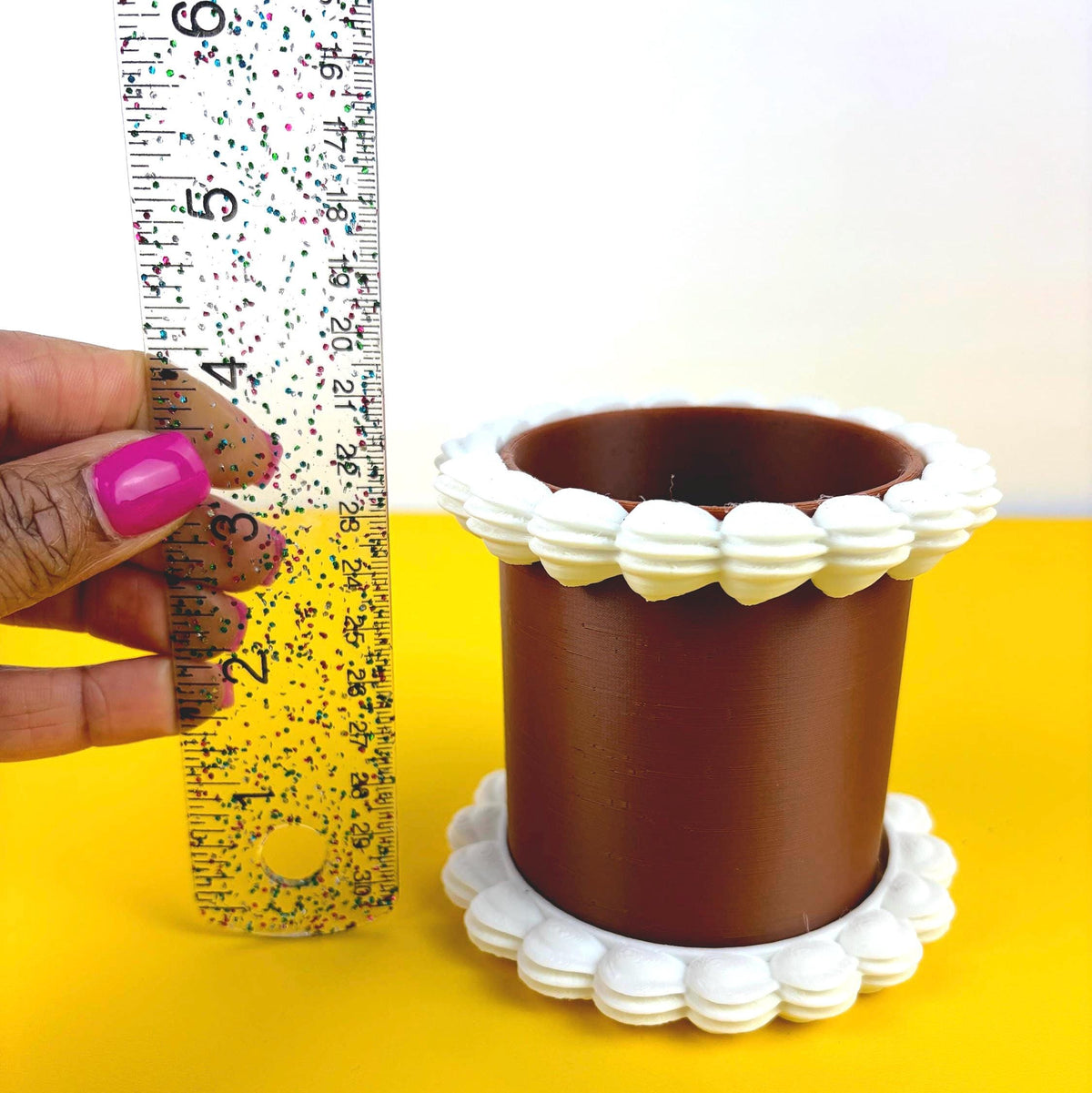 Fake Cake Planter for Small Potted Plant Faux Dessert Decor - Multiple Colors Available