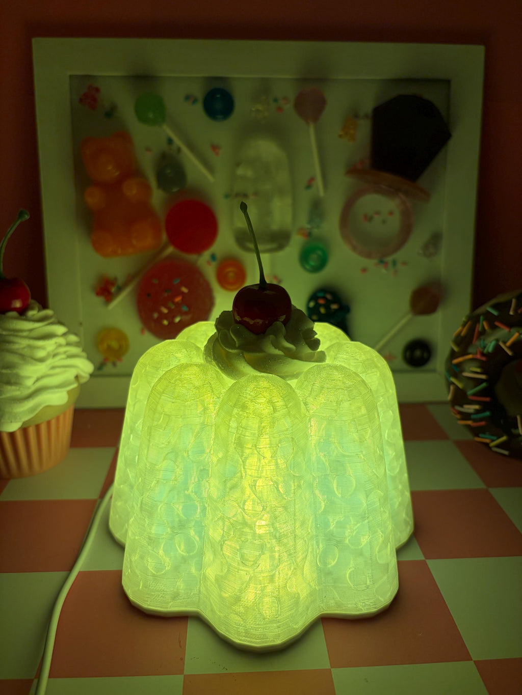 Retro Jelly Cake Lamp – 3D Printed Dessert Night Light