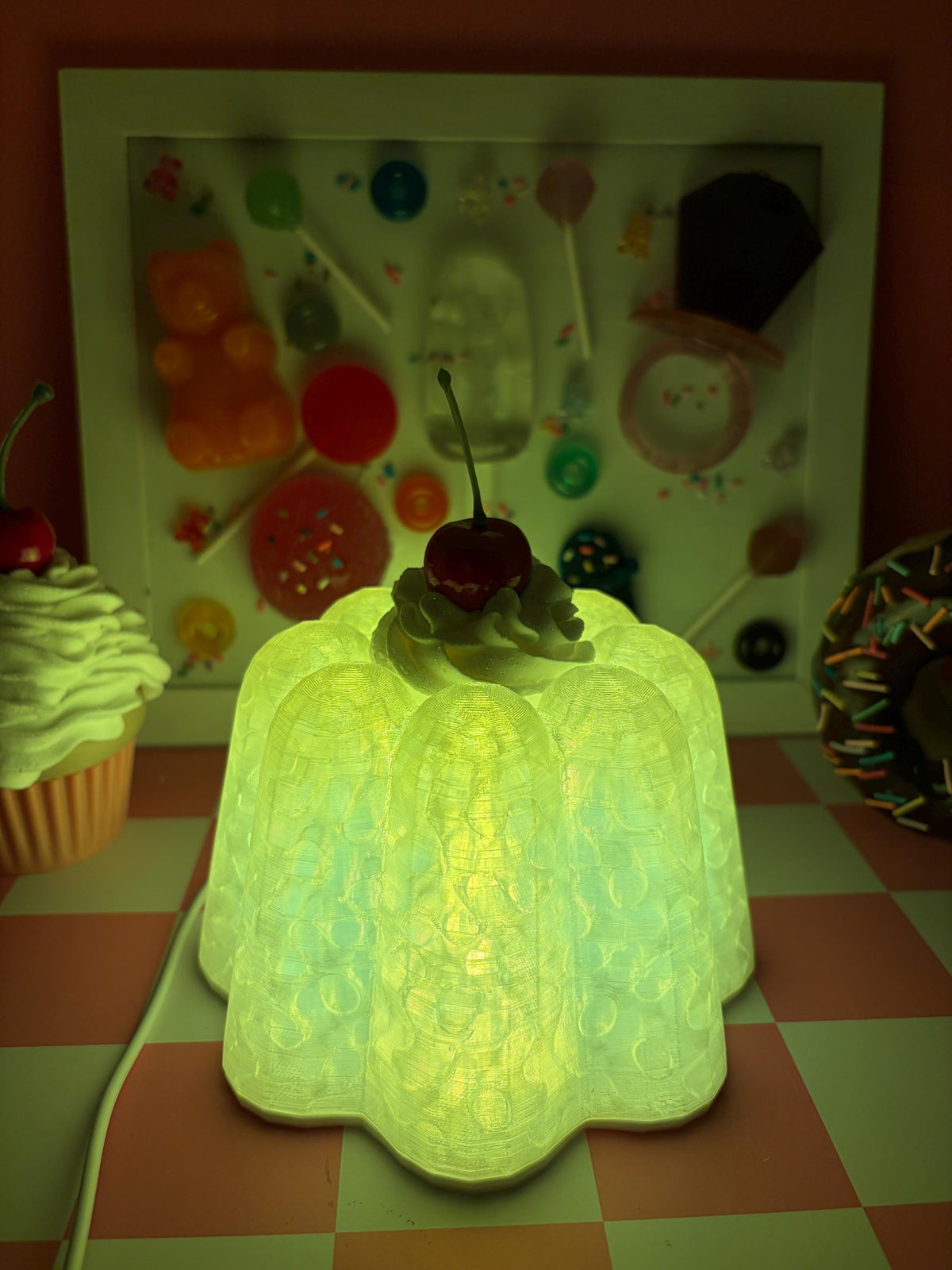 Retro Jelly Cake Lamp – 3D Printed Dessert Night Light
