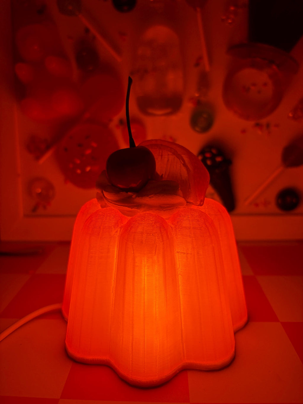 Retro Jelly Cake Lamp – 3D Printed Dessert Night Light