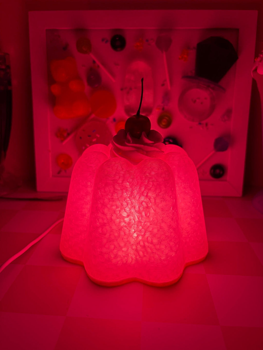 Retro Jelly Cake Lamp – 3D Printed Dessert Night Light