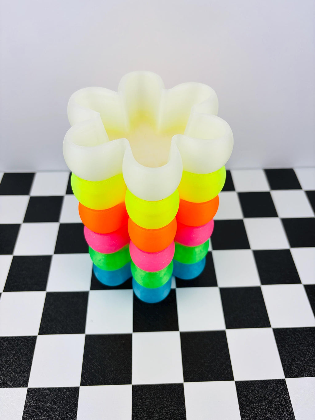 Neon Flower Trinket Dish – 3D Printed Y2K Desk Organizer