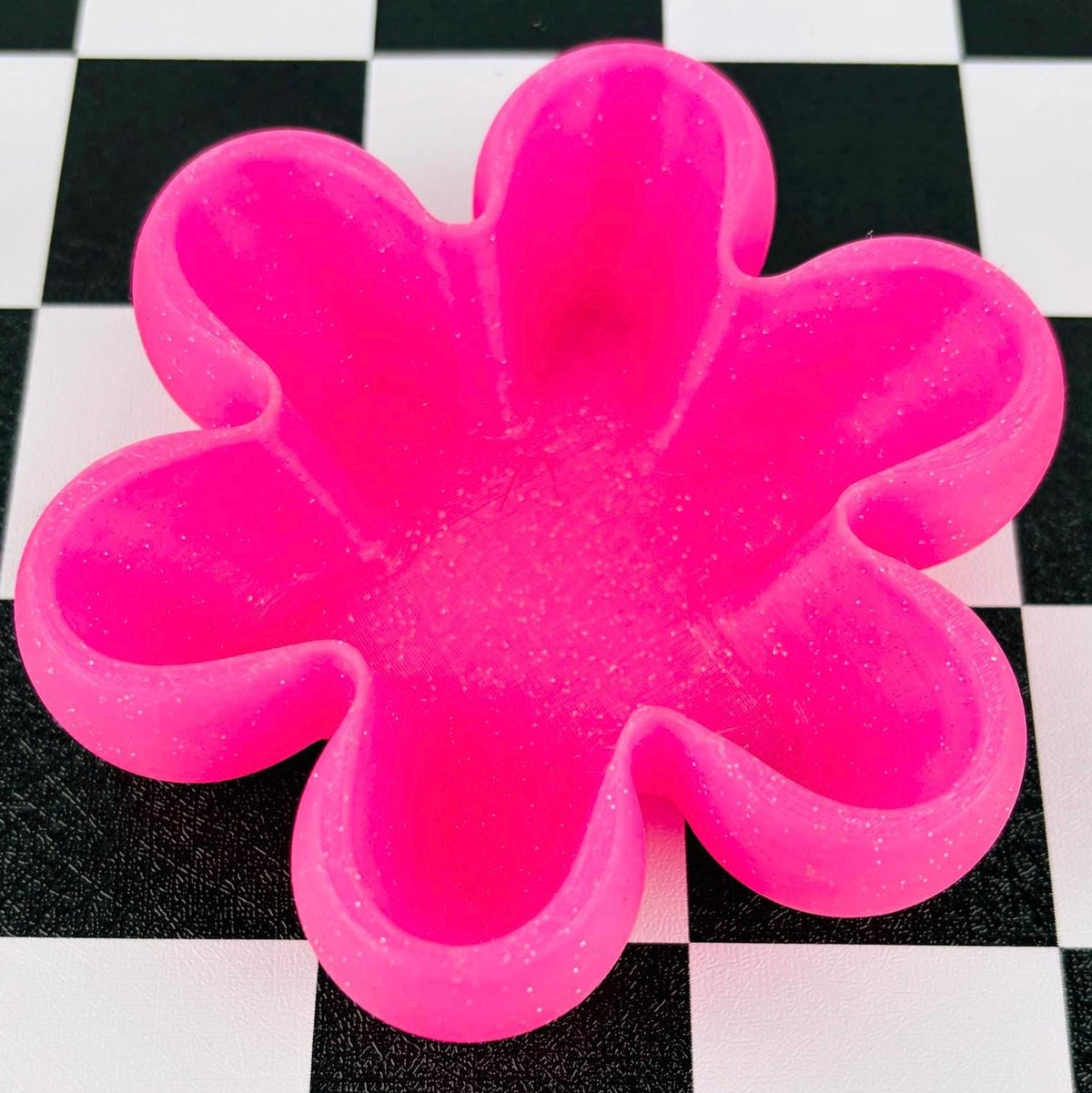 Neon Flower Trinket Dish – 3D Printed Y2K Desk Organizer