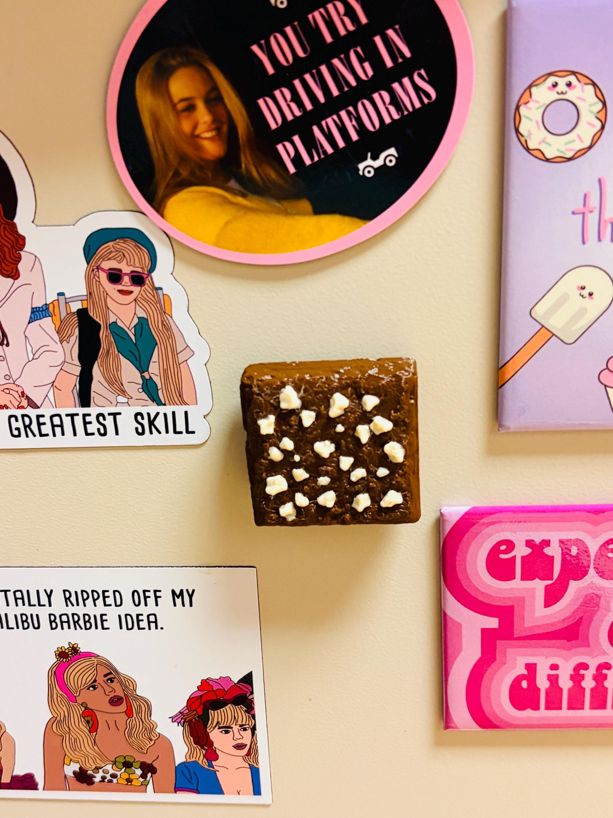 Brownie with Nuts Fridge Magnet - 3D Printed