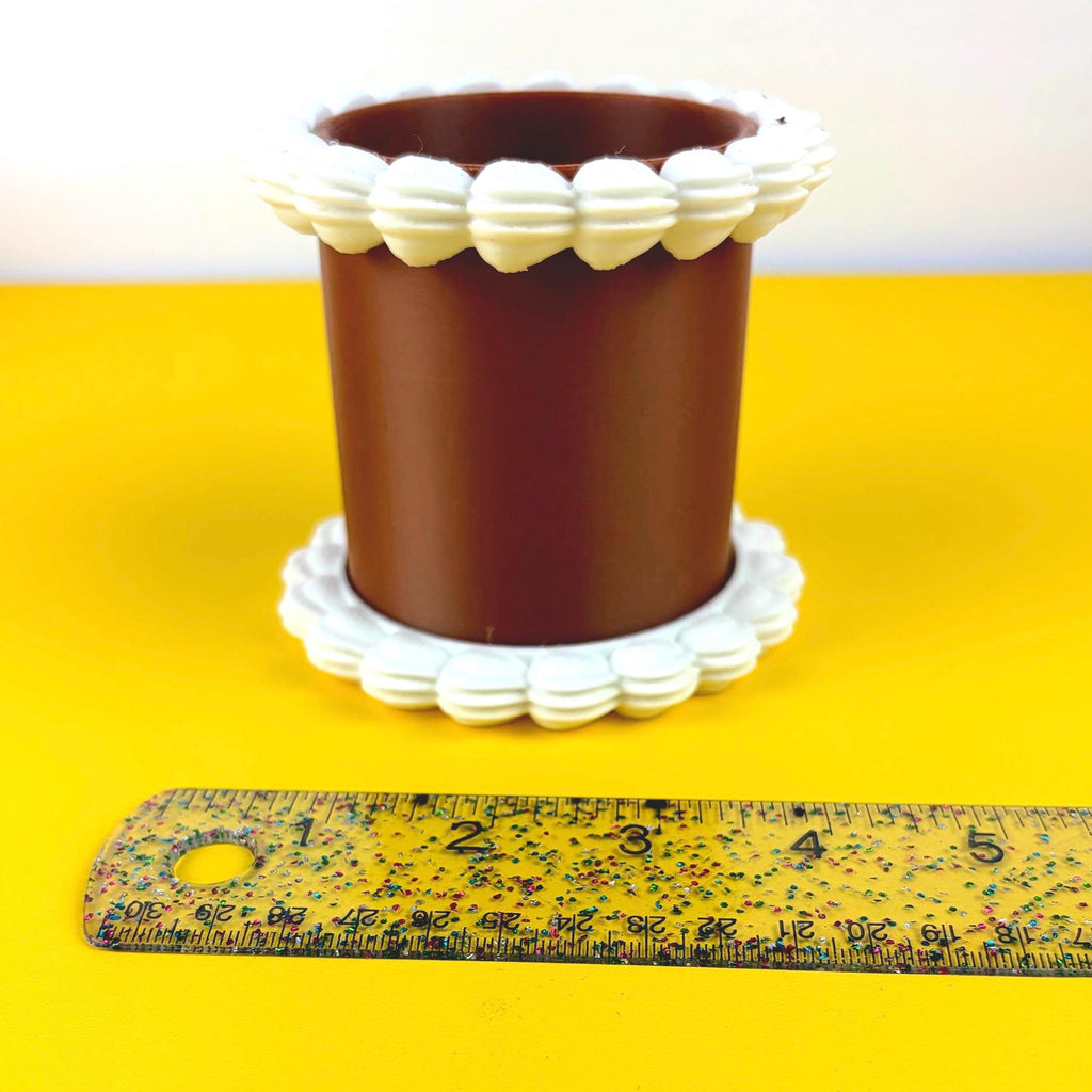 Fake Cake Planter for Small Potted Plant Faux Dessert Decor - Multiple Colors Available