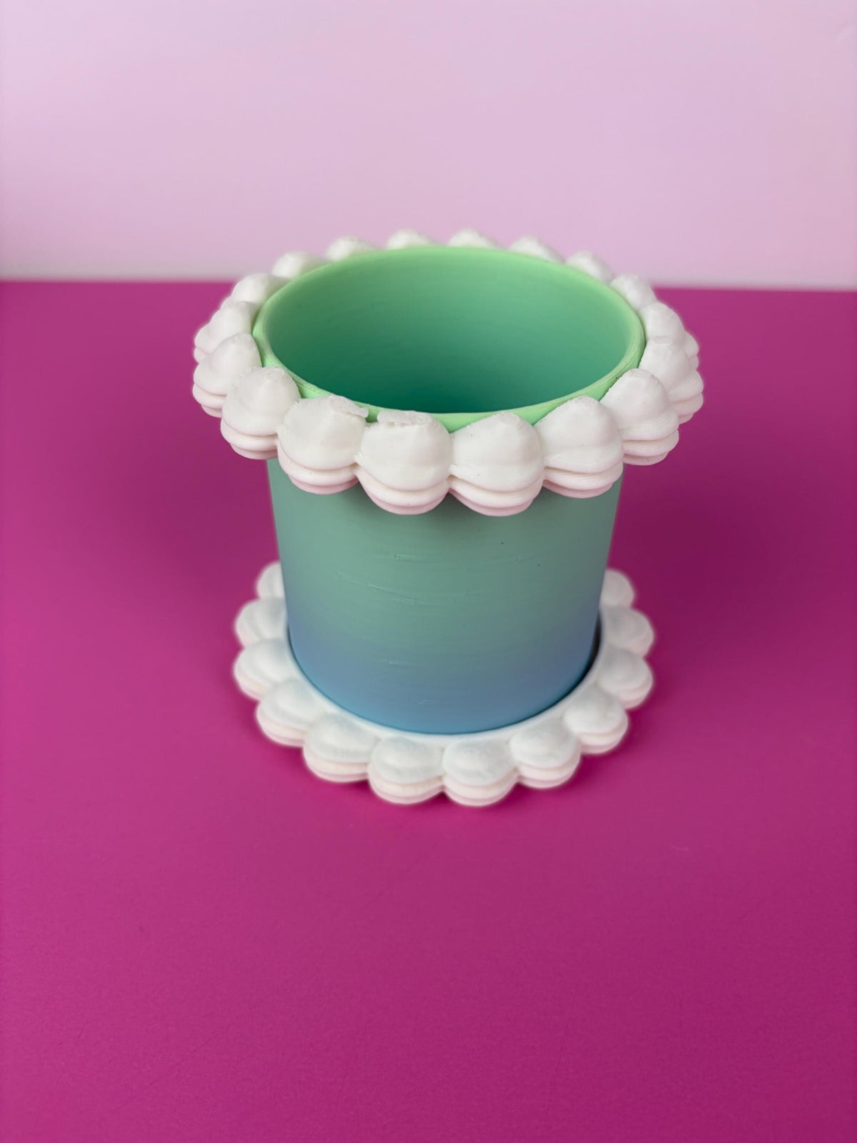 Fake Cake Planter for Small Potted Plant Faux Dessert Decor - Multiple Colors Available