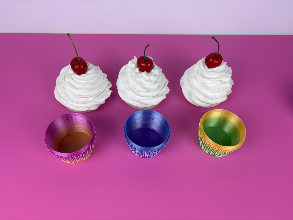 Fake Cupcake Screw Top Lid Jar with Faux Icing topped with Cherry and Glitter