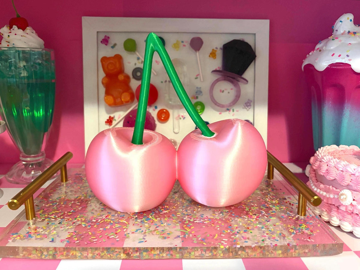 Cherry Sculpture in Pink | Coquette Room and Dopamine Decor