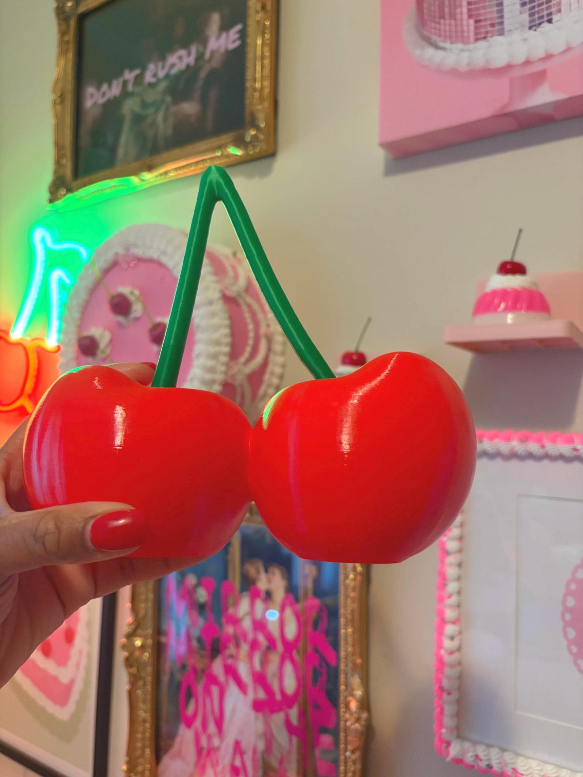 Cherry Sculpture in Red | Coquette Room and Dopamine Decor