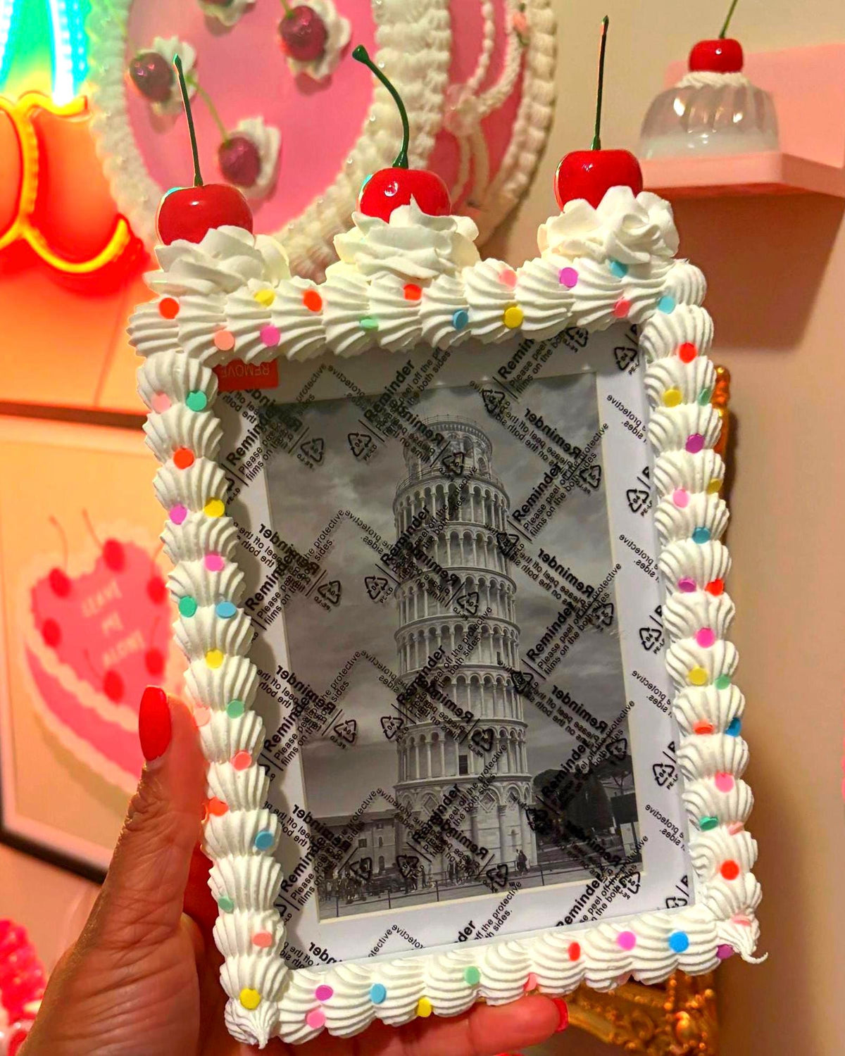 Fake Cake Picture Frame: Sprinkled Icing Photo Holder
