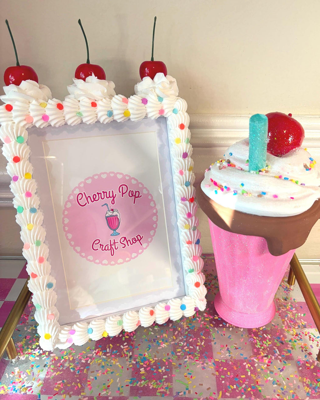 Fake Cake Picture Frame: Sprinkled Icing Photo Holder