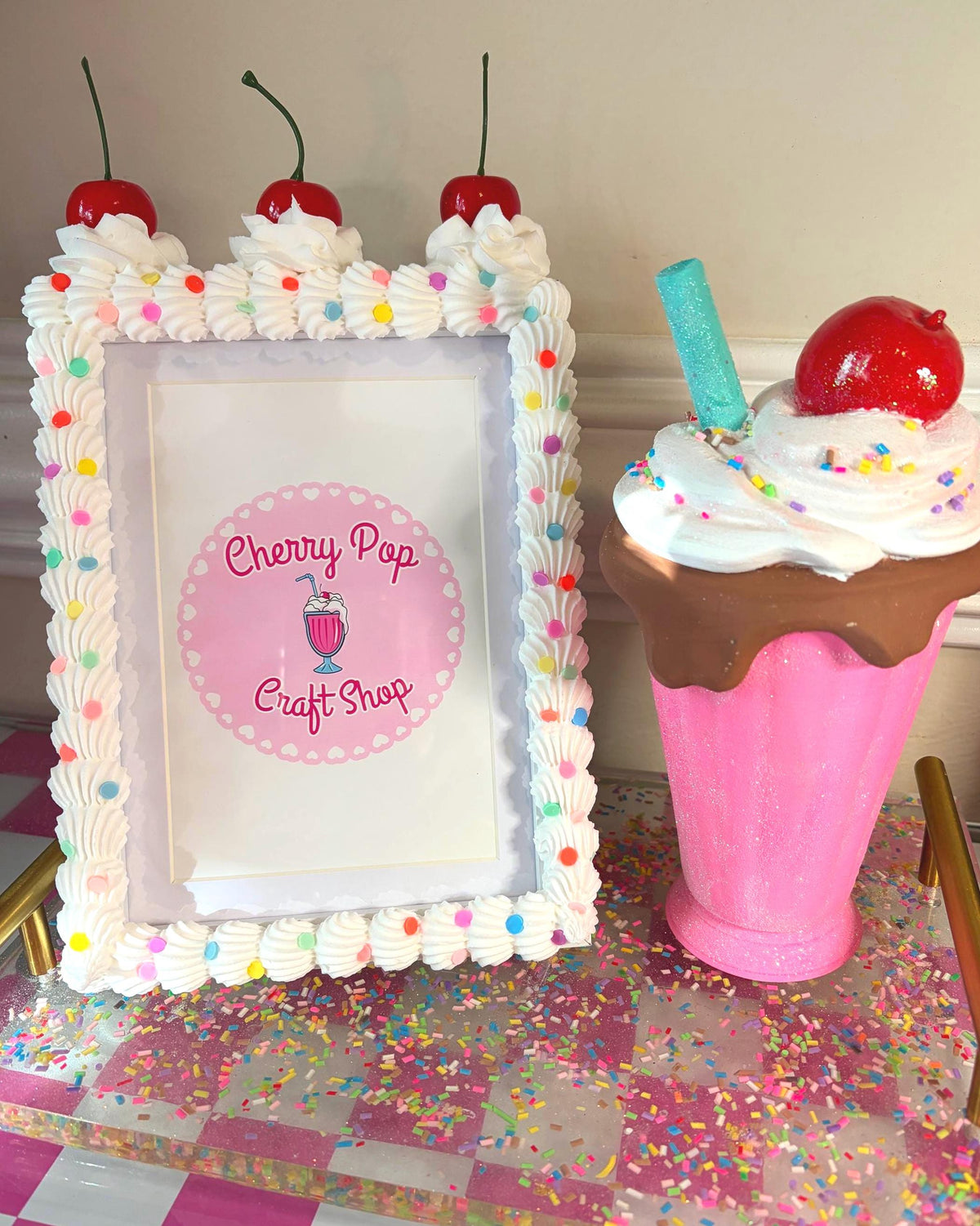 Fake Cake Picture Frame: Sprinkled Icing Photo Holder