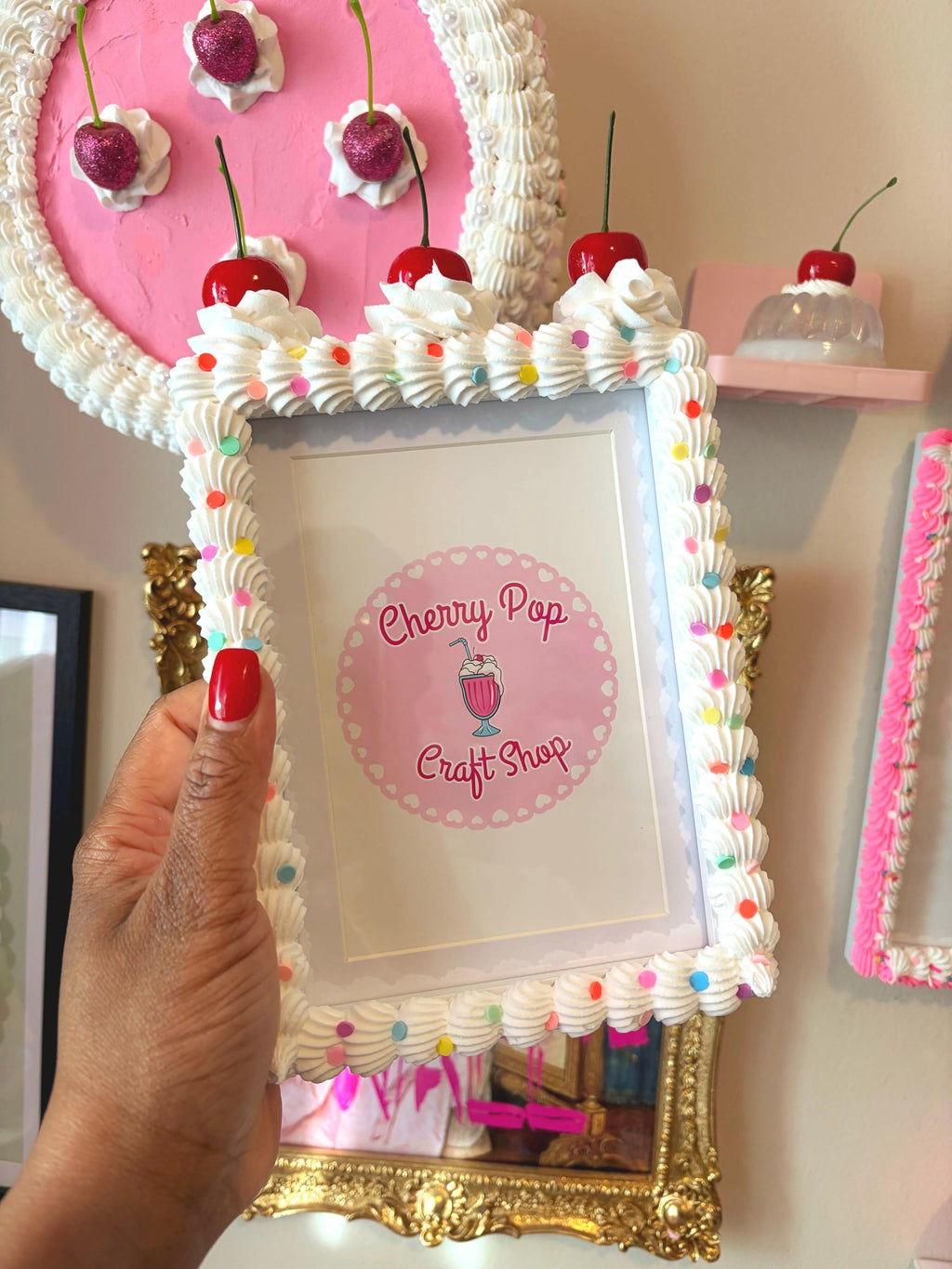 Fake Cake Picture Frame: Sprinkled Icing Photo Holder