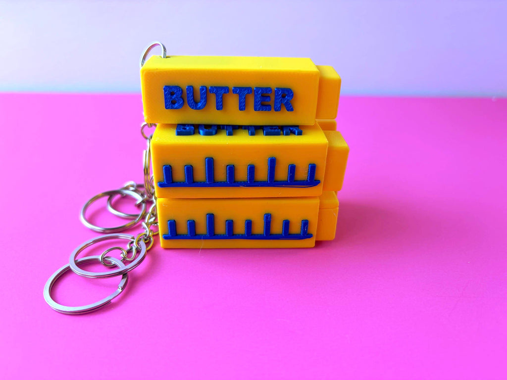 Fidget Clicker Butter Stick Keychain